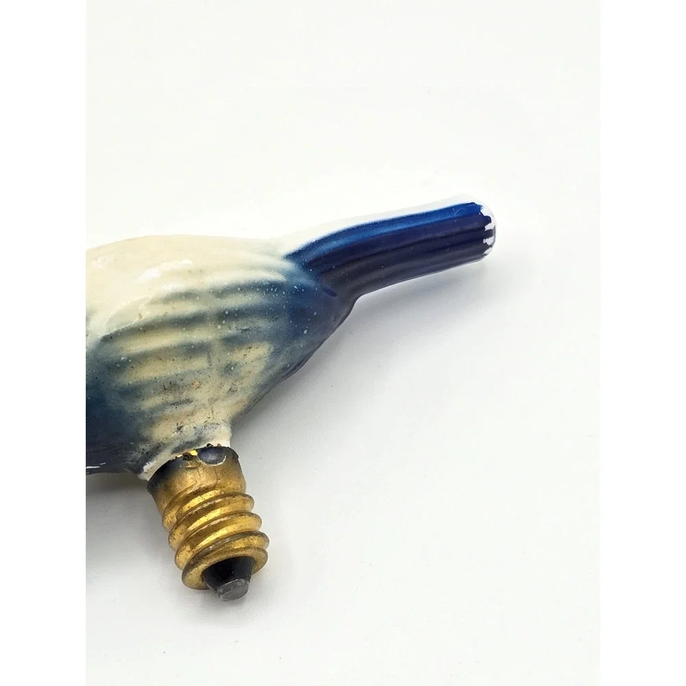 Vintage Blue Bird Figural Glass Light Bulb Mcm Art Deco Antique String‎ Light